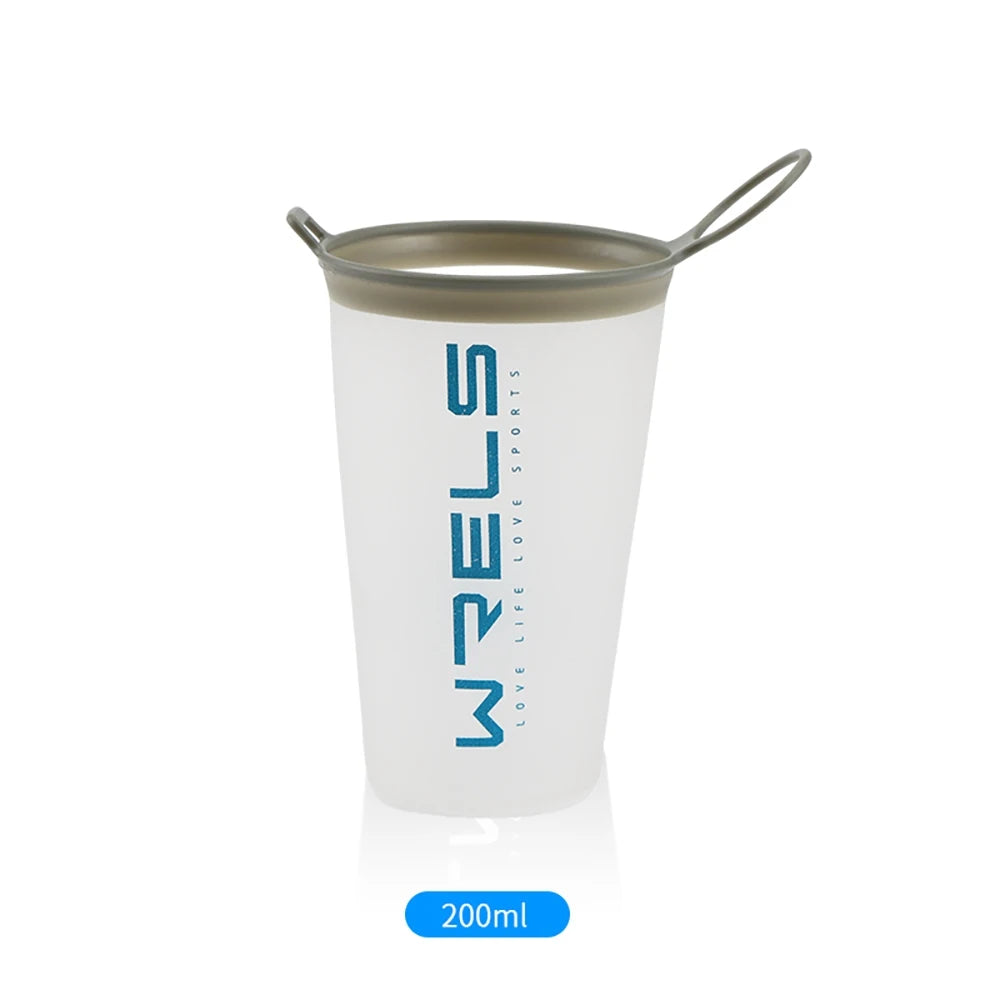 WRELS Folding Water Bottle TPU BPA-Free Collapsible Soft Flask Outdoor Sport Hiking Camping Running Portable Soft Water Bottle