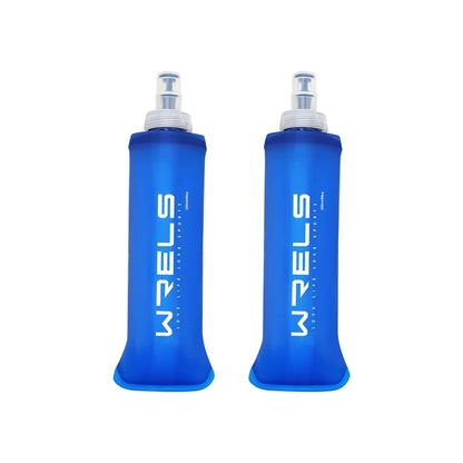 WRELS Folding Water Bottle TPU BPA-Free Collapsible Soft Flask Outdoor Sport Hiking Camping Running Portable Soft Water Bottle