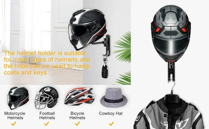PivotRack™ | 2 Pack Wall-Mount 180° Helmet Holder