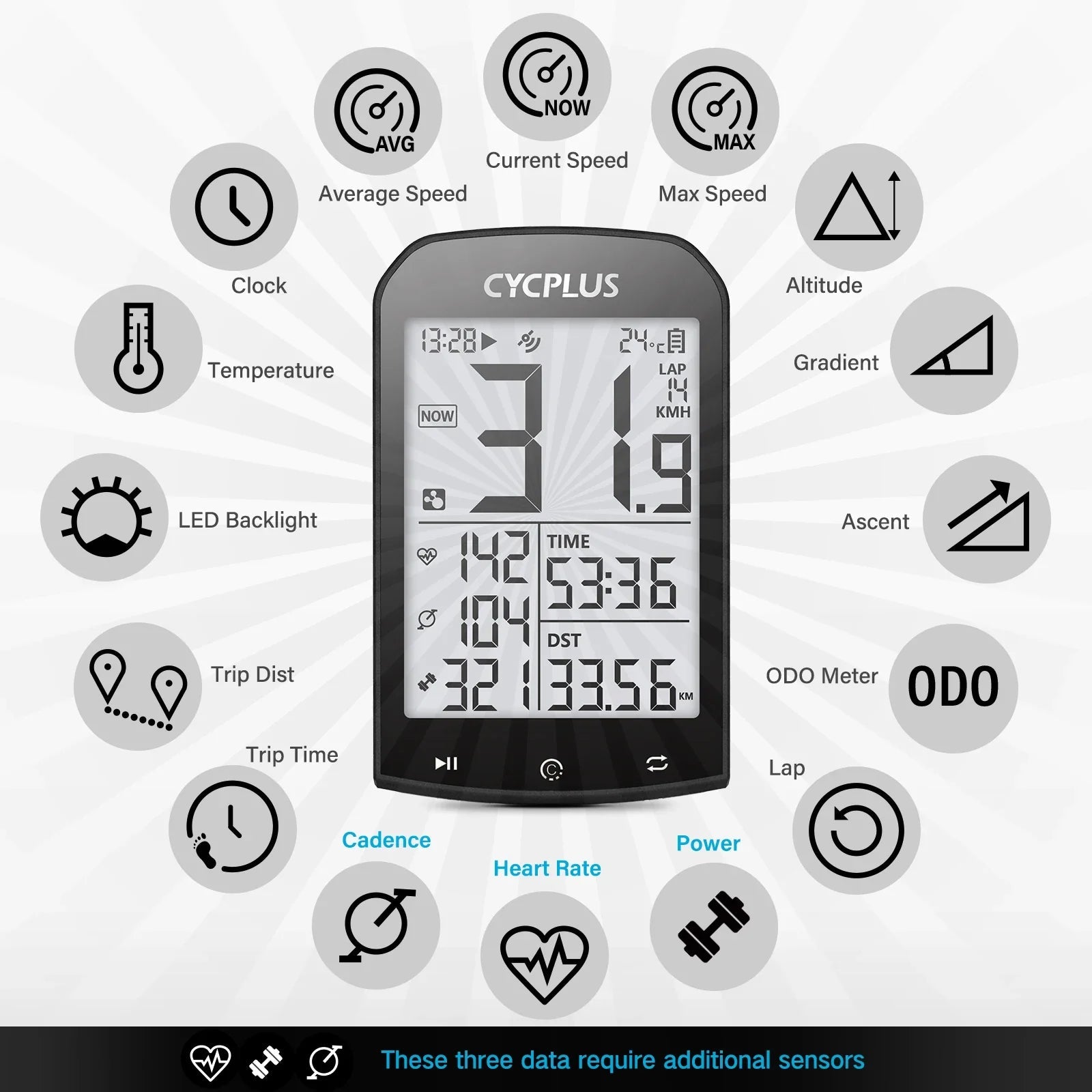 BikeCalculatorSpeed&GPSBluetooth5.0™ - Cyclemd